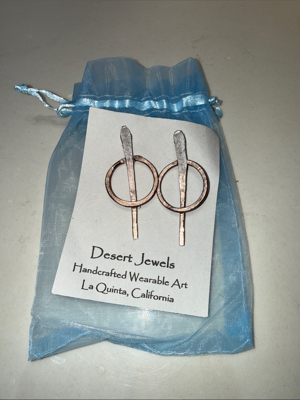 Rose Gold-Tone Circle Drop Earrings
